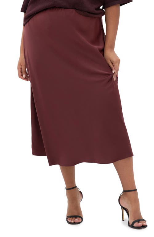 City Chic Miranda Midi Skirt In Burgundy