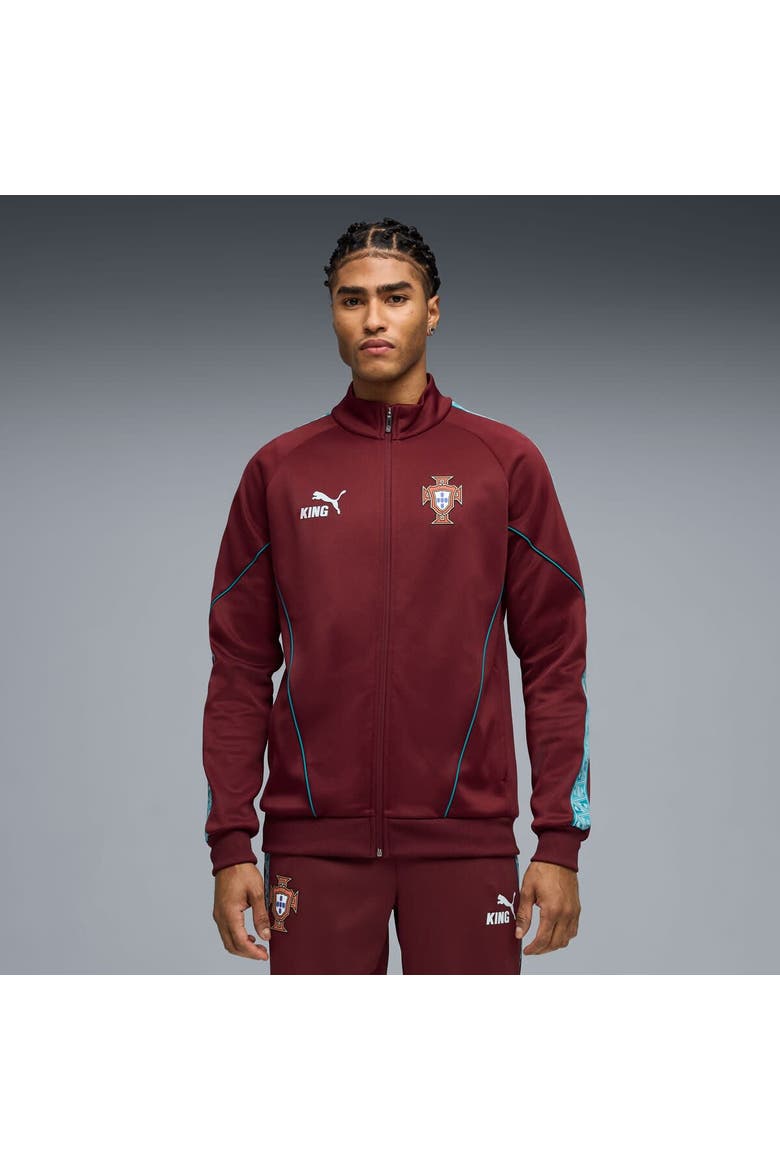 Men's Puma Maroon Portugal National Team King Anthem Full-Zip Jacket, Main, color, Maroon