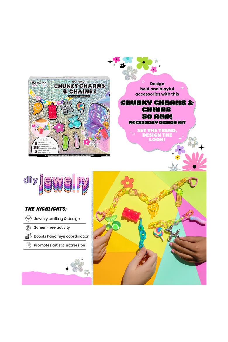 Chunky Charms & Chains, So Rad, Accessory Design Kit, Kids 8+, Alternate, color, Multicolored
