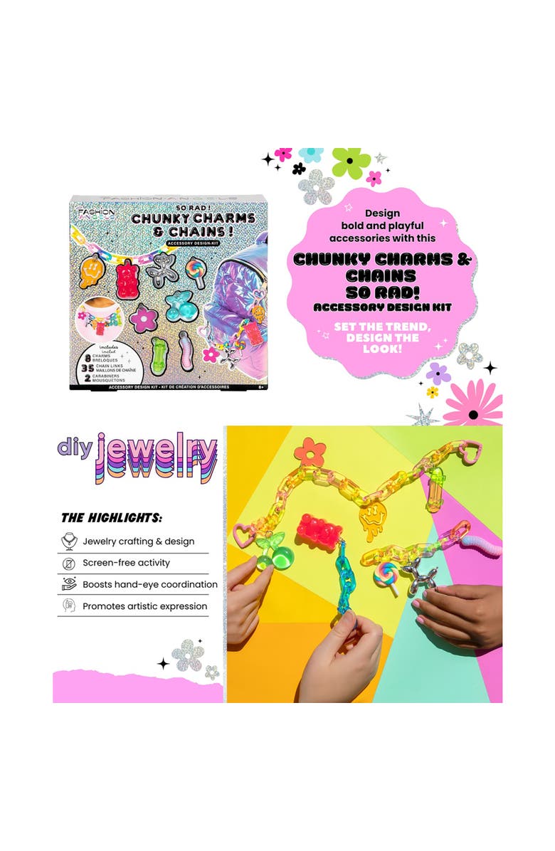 Fashion Angels Chunky Charms & Chains, So Rad, Accessory Design Kit, Kids 8+, Alternate, color, Multicolored