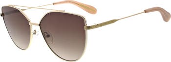 60mm Metal Browline Cat Eye Sunglasses