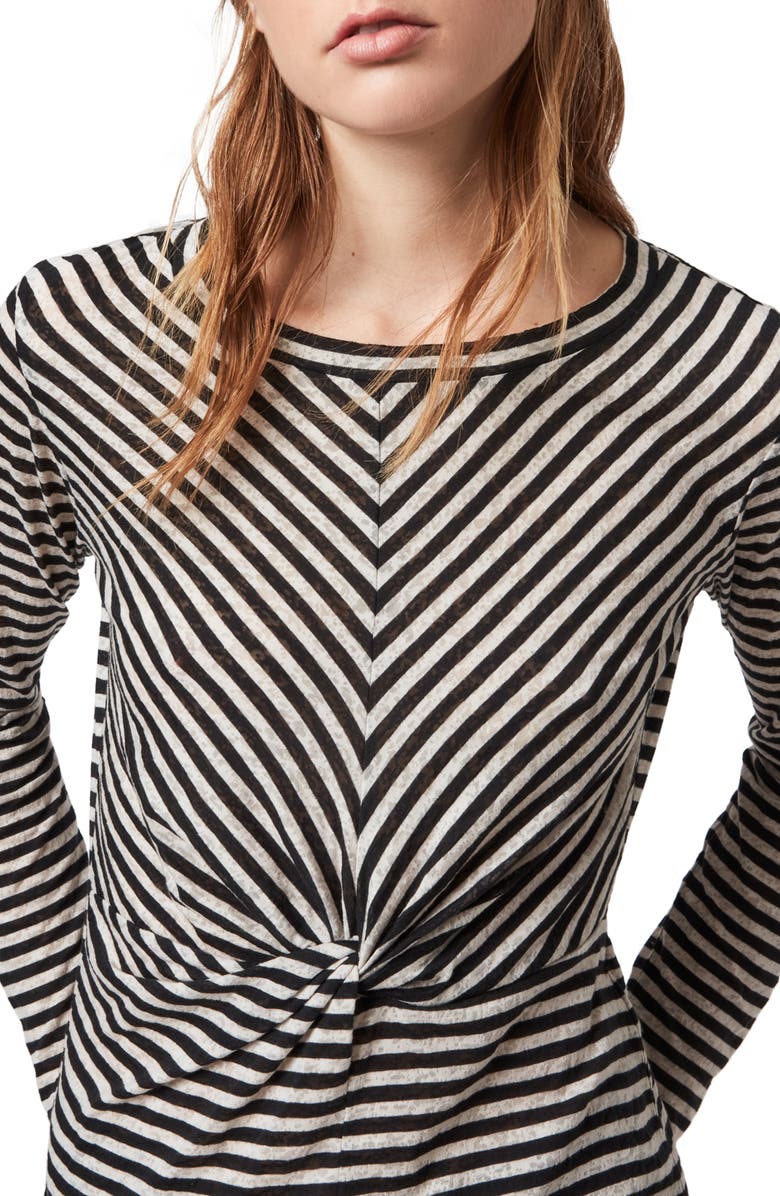 AllSaints Jess Stripe Long Sleeve T-Shirt, Alternate, color,