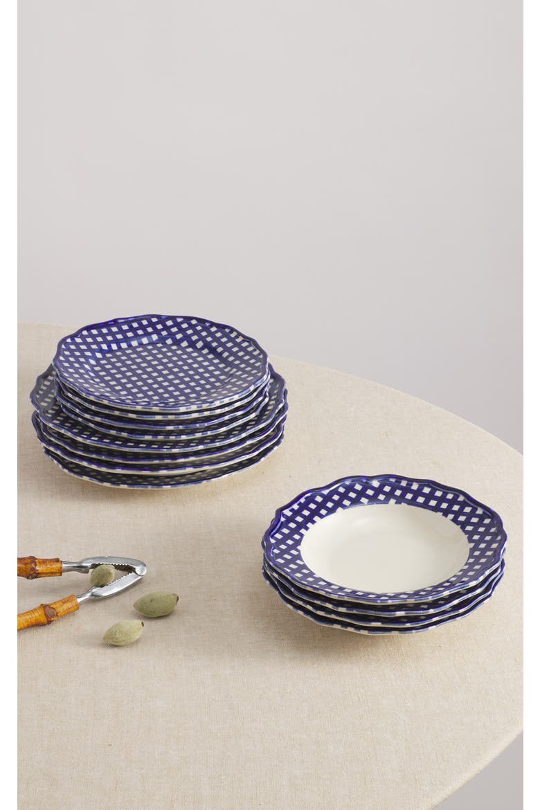Beatrix 12 Piece Set with Pasta Bowl, Main, color, Blue/Cream