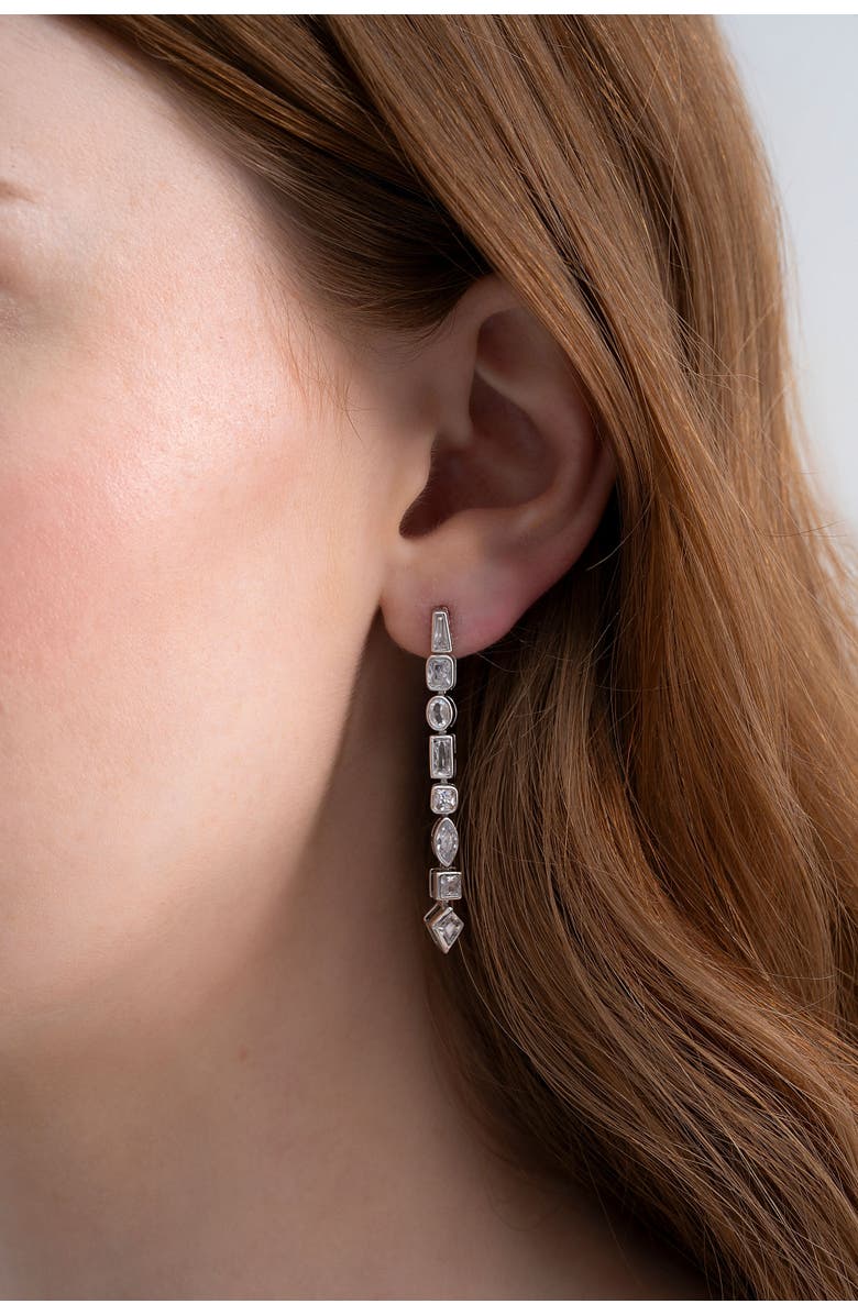 Zynnia Collective Facet Earrings, Alternate, color, Silver