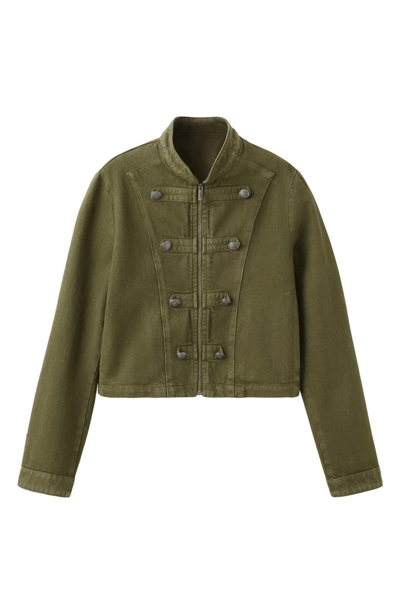 MANGO Fitted Band Collar Jacket, Alternate, color, 