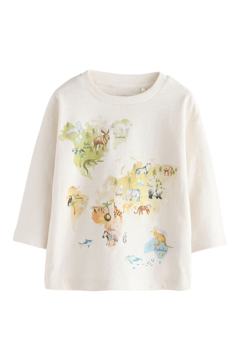 Kids' Watercolor Wildlife Graphic T-Shirt, Main, color, CREAM