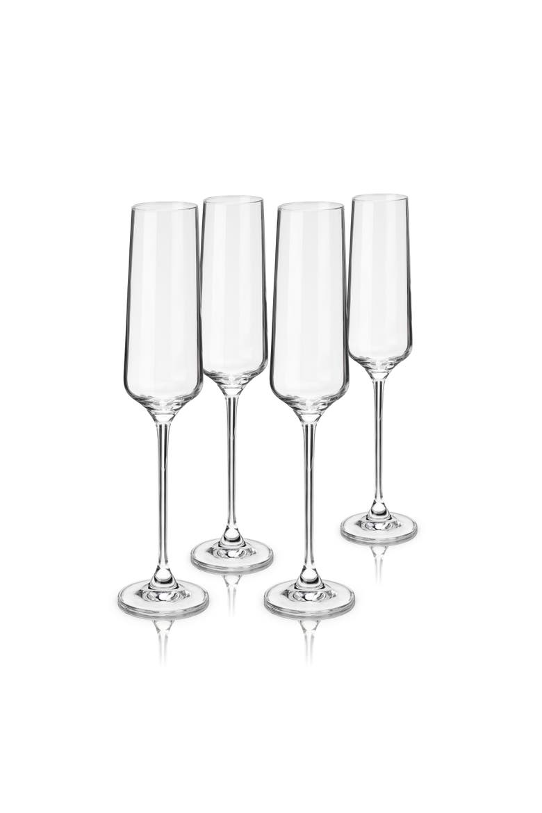Reserve Inez Crystal Champagne Flutes Set of 4, Main, color, Clear