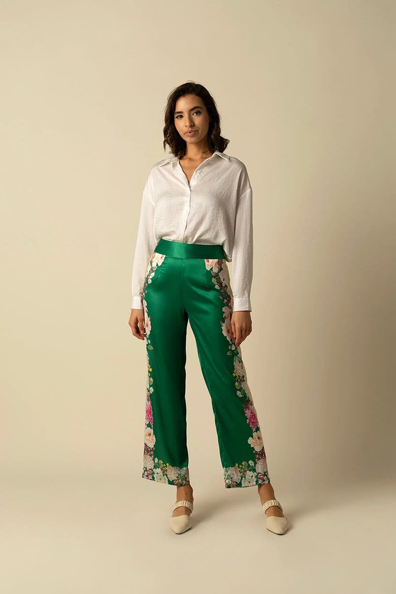 Amora Green Trousers, Alternate, color, Green