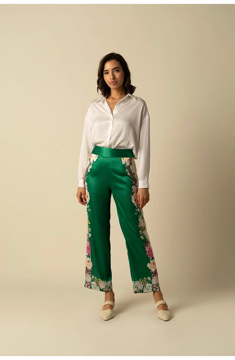 RAISHMA Amora Green Trousers, Alternate, color, Green