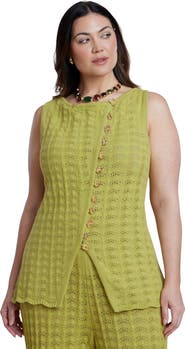 ELOQUII Pointelle Stitch Sweater Vest