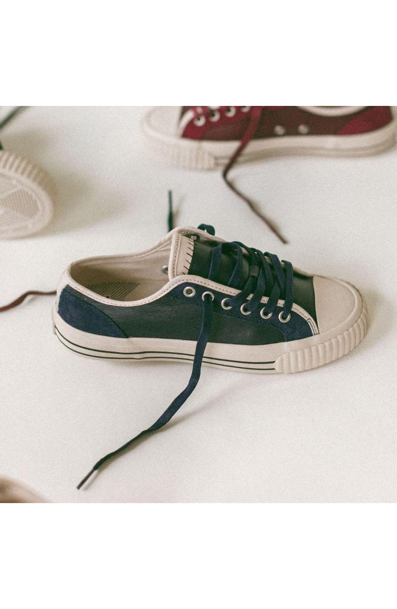 P.F. Flyers Center Vintage Low-Top Leather & Suede Sneaker, Alternate, color, Navy-Antique White