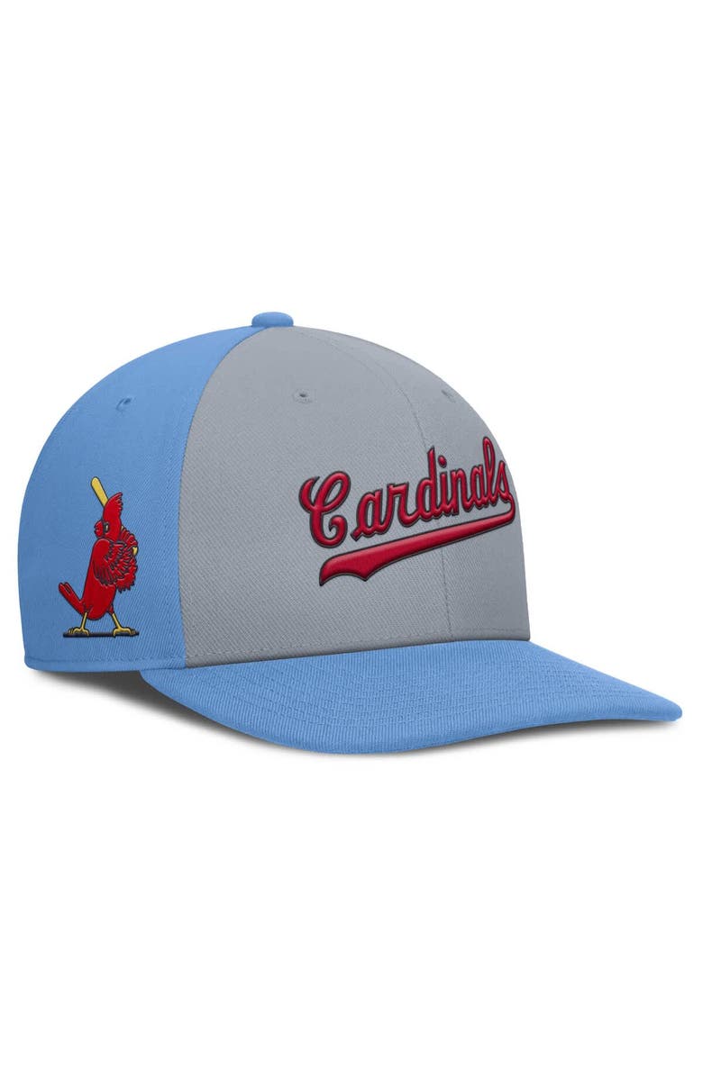 Nike Men's Nike Gray/Light Blue St. Louis Cardinals Pro Performance Snapback Hat, Main, color, Gray