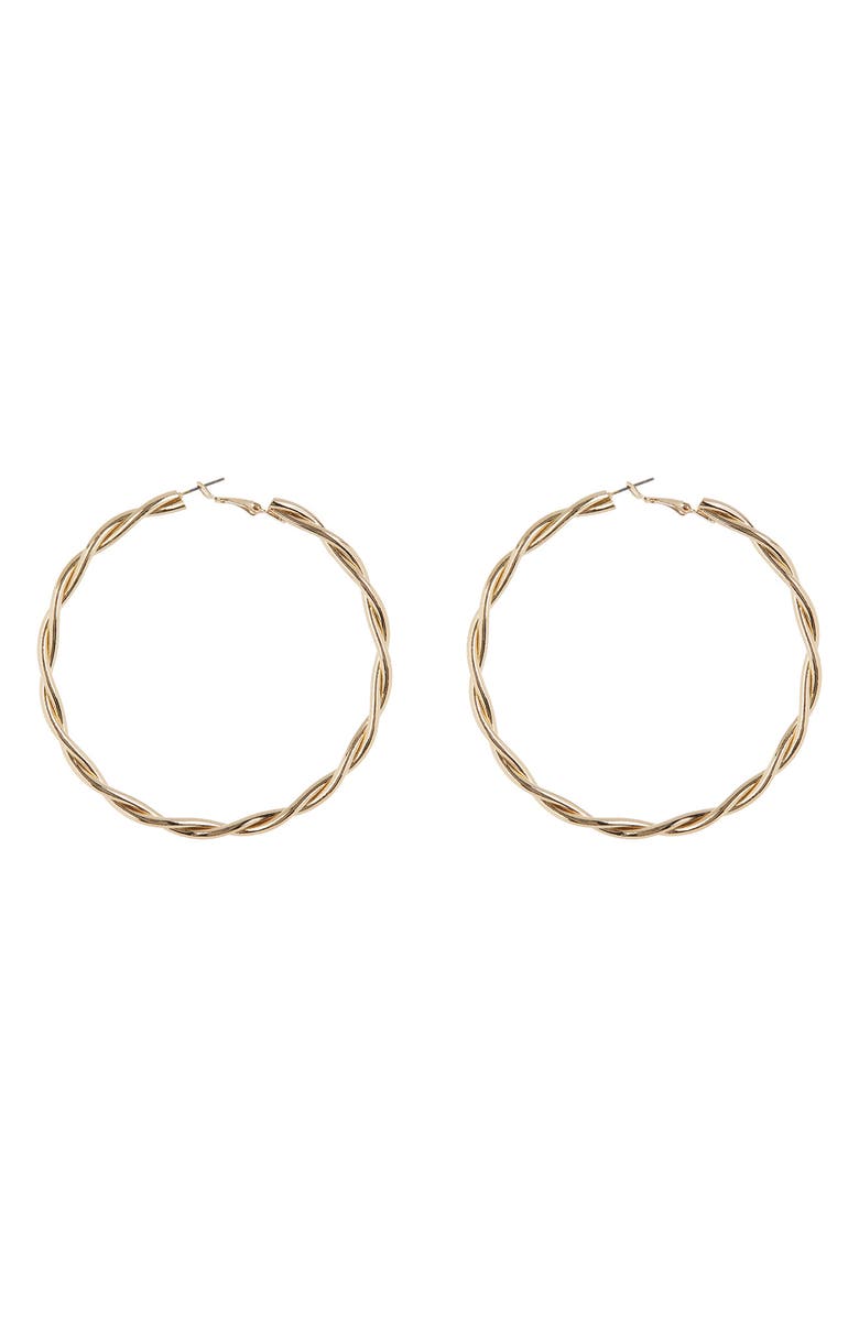 Tasha Twist Hoop Earrings, Main, color, Gold