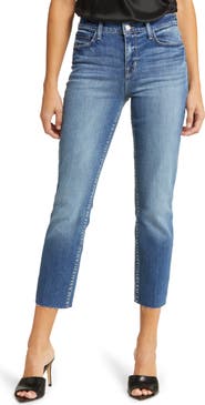 L'AGENCE Raw Hem Slim Fit Crop Jeans