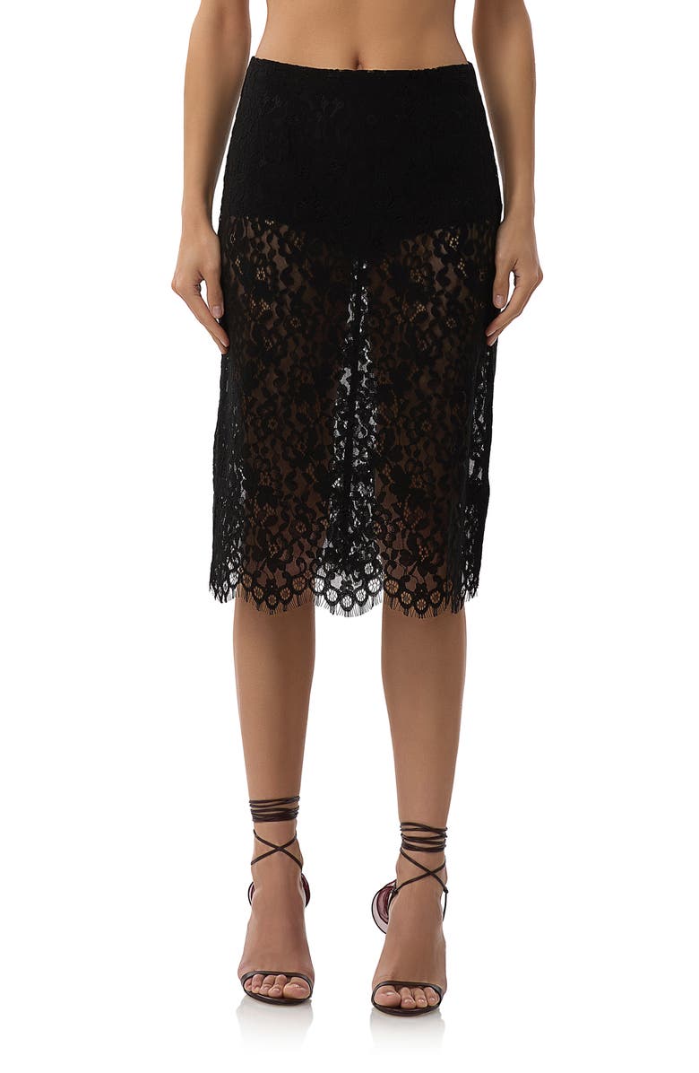 AFRM Arista Lace Midi Skirt, Main, color,