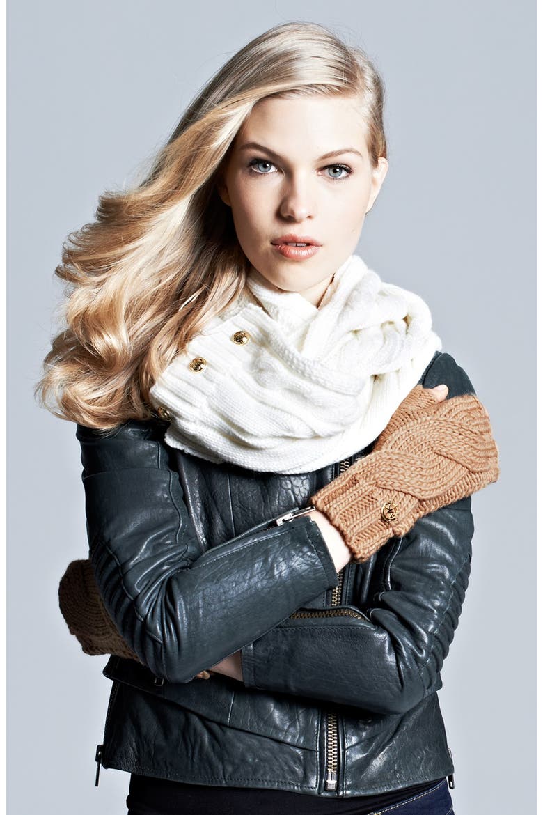 Cable Knit Arm Warmers, Alternate, color, BLACK