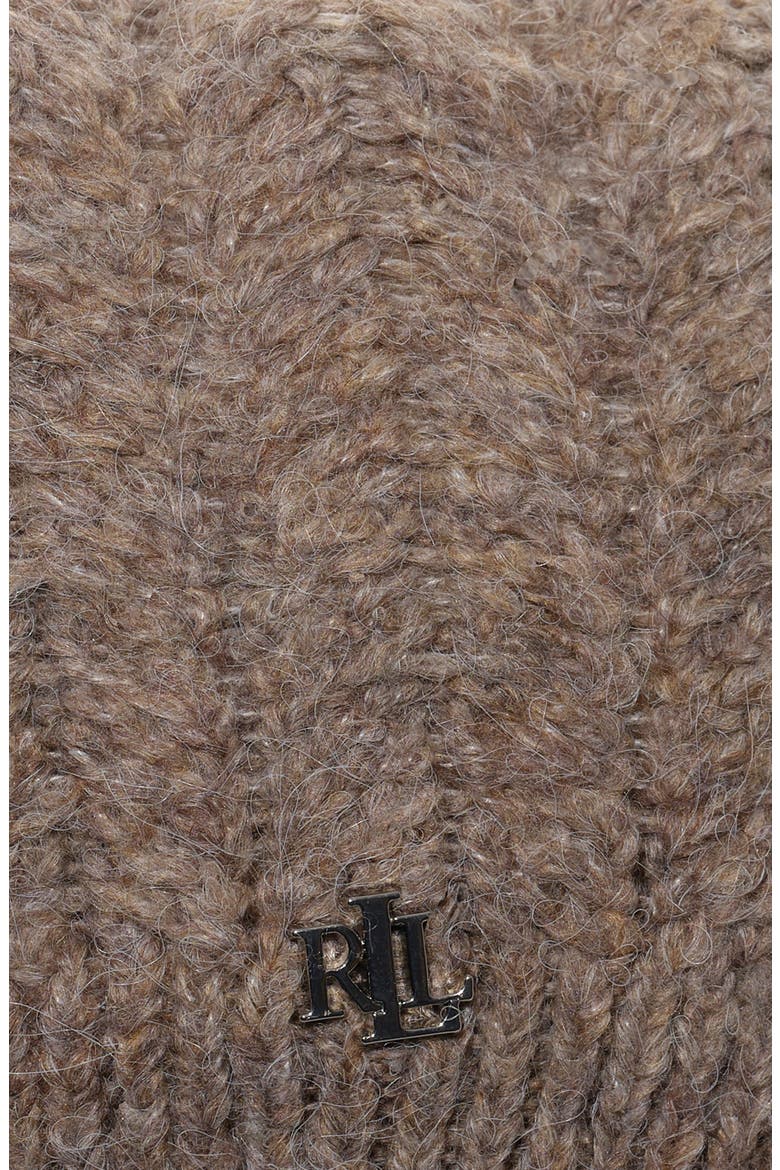 Herringbone Knit Beret, Alternate, color, Taupe