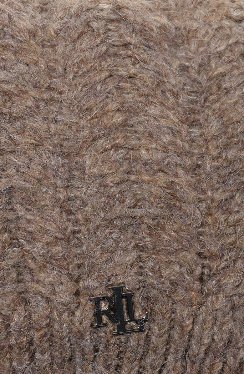 ZZDNU Lauren Ralplh Lauren Herringbone Knit Beret, Alternate, color, Taupe