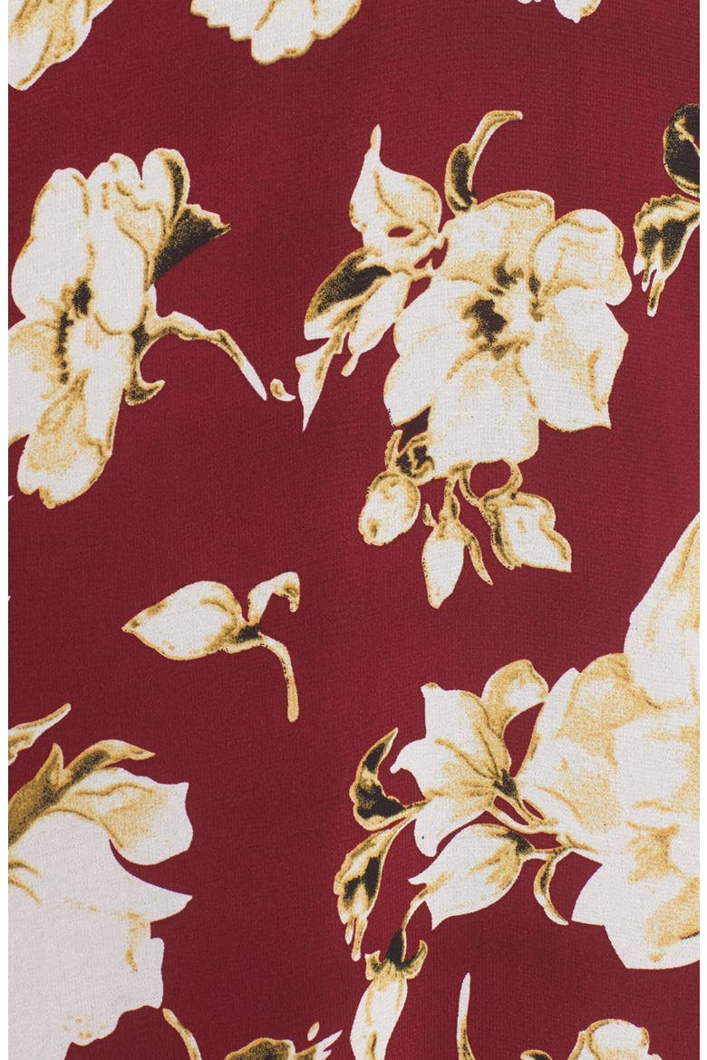 Meadow Skater Dress, Alternate, color, WINE FLORAL