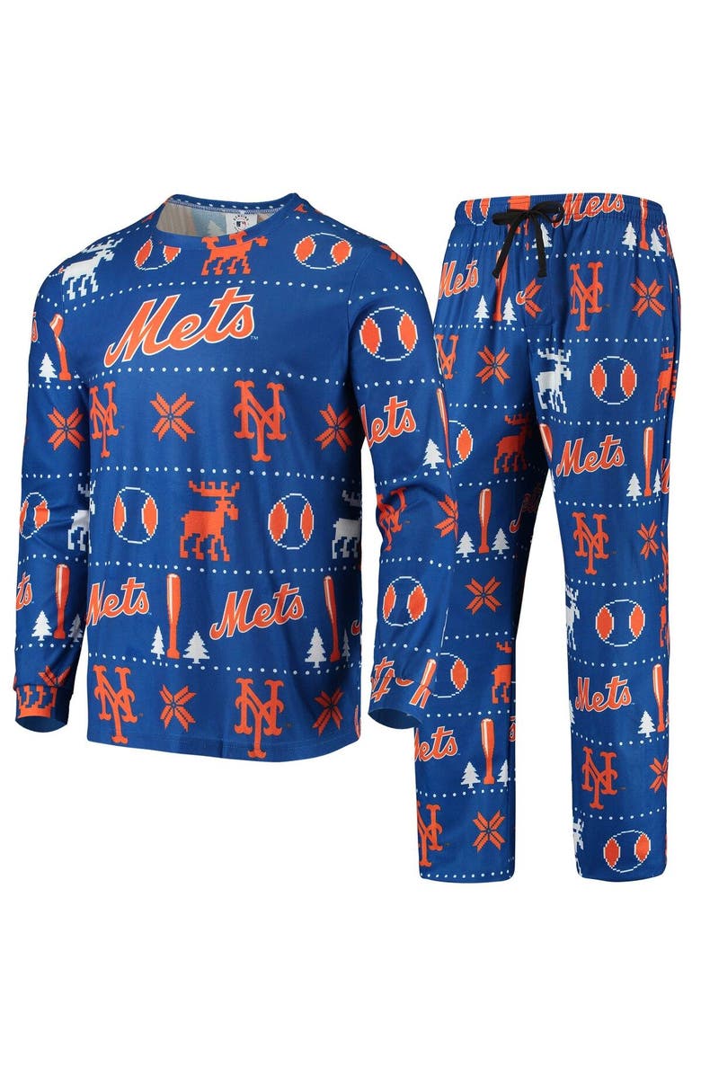 FOCO Men's FOCO Royal New York Mets Ugly Pajama Sleep Set, Main, color, 