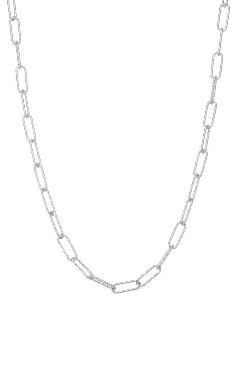 FZN Sterling Silver Paperclip Chain Necklace, Main, color, Silver