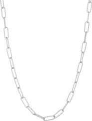 FZN Sterling Silver Paperclip Chain Necklace