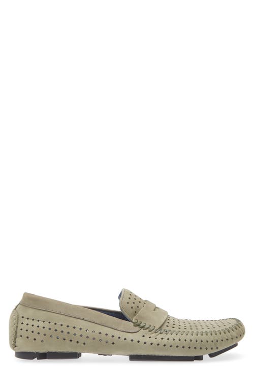 Robert Zur Flyer Perforated Driving Shoe In Khaki