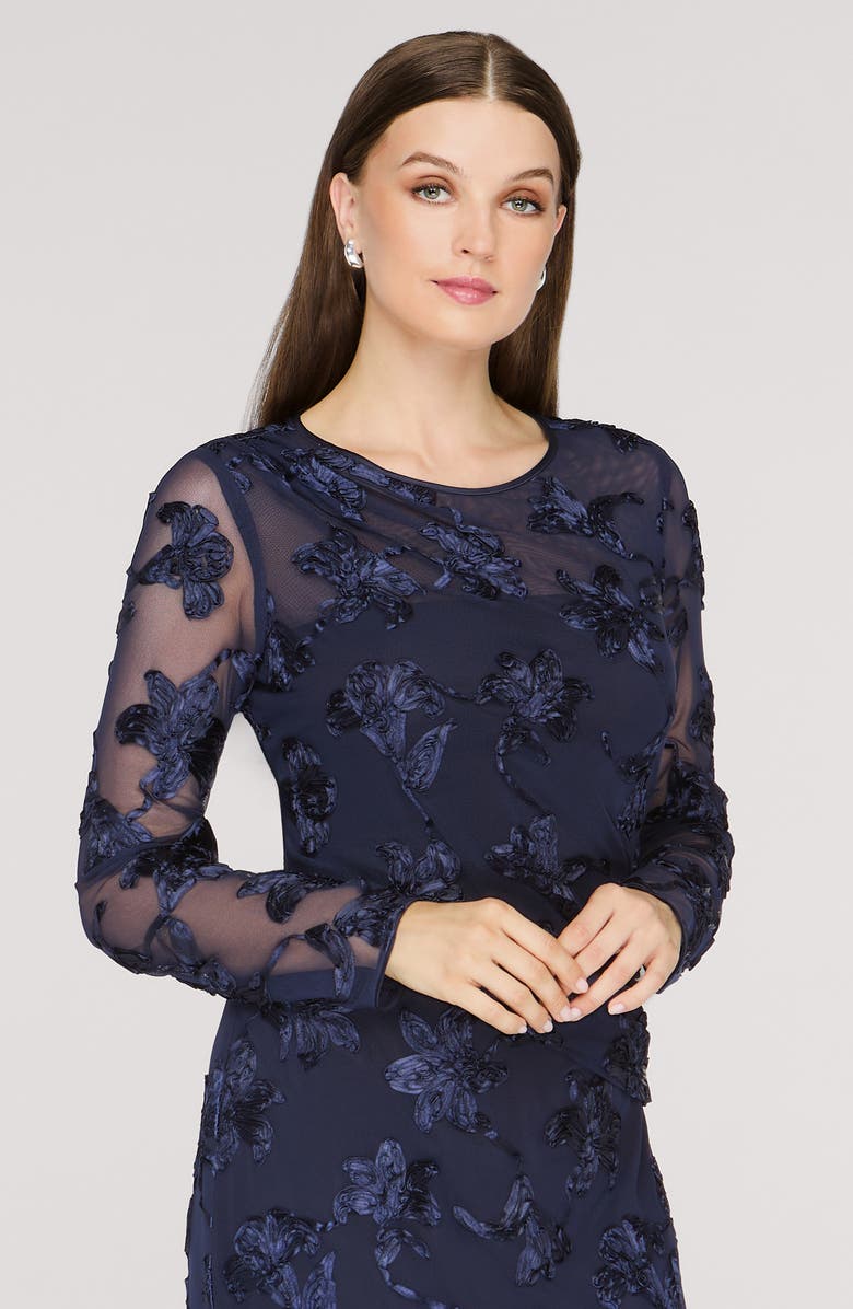 JS Collections Kori Long Sleeve Cocktail Dress, Alternate, color, Deep Navy