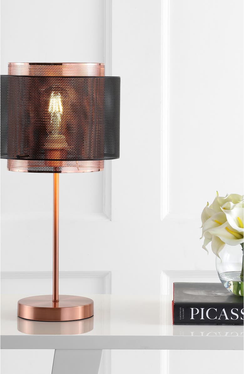 JONATHAN Y Tribeca 19.7" Metal LED Table Lamp, Copper/Black, Alternate, color, Copper