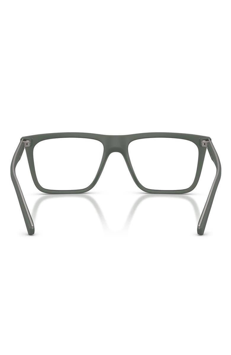 Emporio Armani 56mm Square Optical Glasses, Alternate, color, Matte Green / Clear