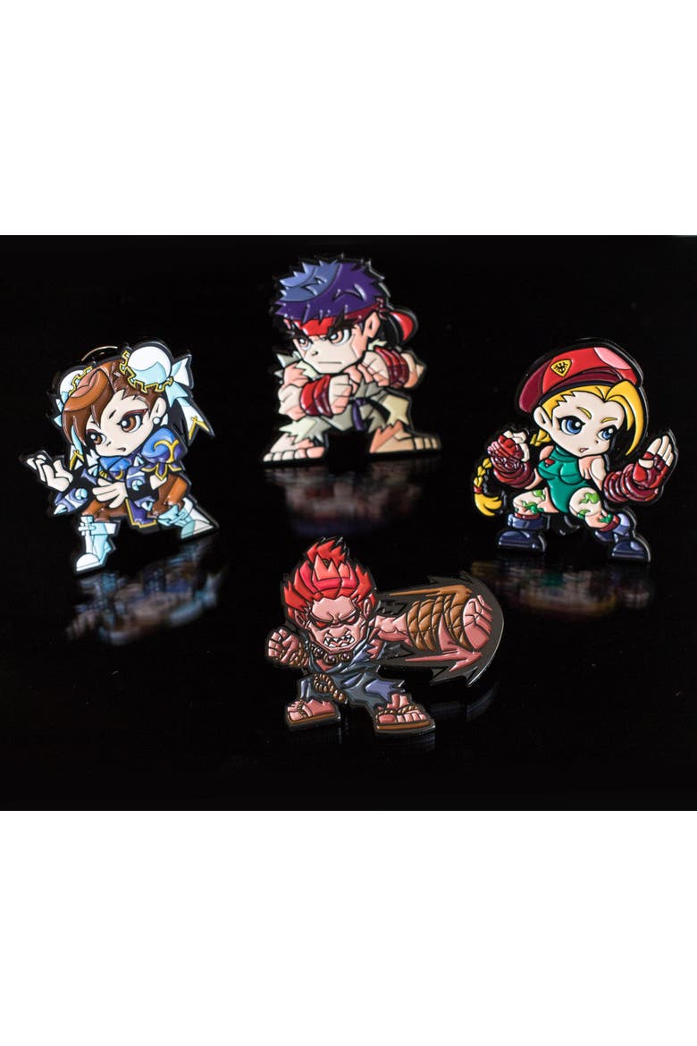 Street Fighter Characters 4-Piece Enamel Pin Set | Toynk Exclusive, Alternate, color, Yellow