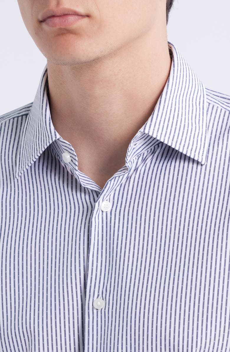 BOSS Hank Kent Slim Fit Performance Twill Dress Shirt, Alternate, color, Dark Blue