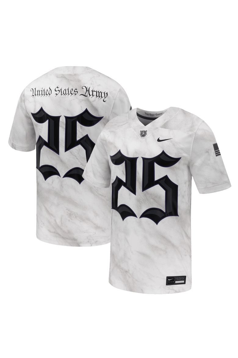 Men's Nike #25 White Army Black Knights Army 250 Collection Game Jersey, Main, color, White