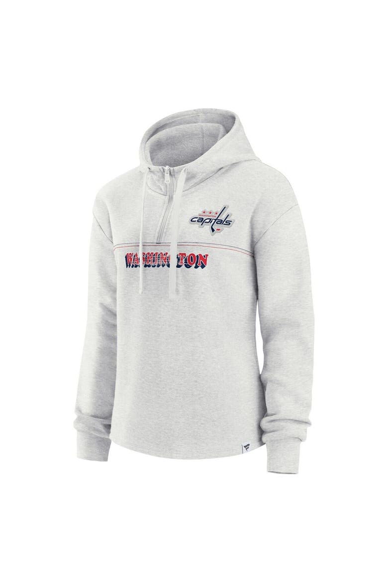 Women's Fanatics Branded Ash Washington Capitals True Classics Legacy Quarter-Zip Hoodie, Alternate, color, Ash