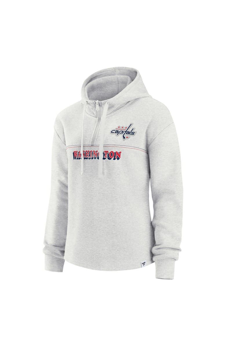 FANATICS Women's Fanatics Branded Ash Washington Capitals True Classics Legacy Quarter-Zip Hoodie, Alternate, color, Ash