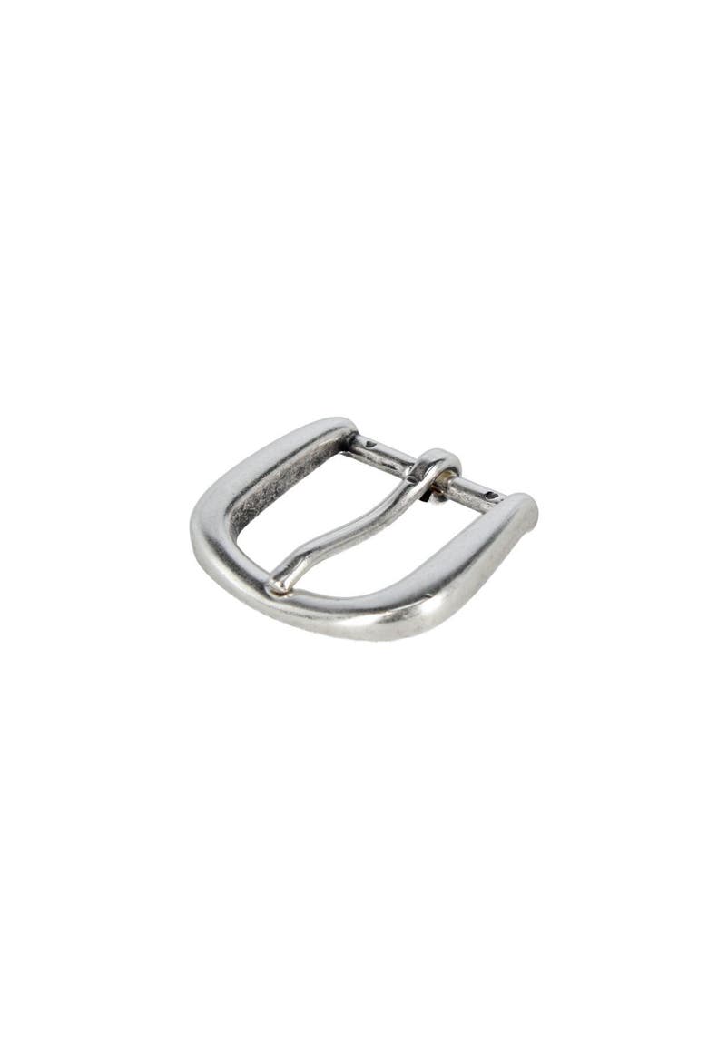 30mm Solid Brass Rounded Minimalist Harness Belt Buckle, Alternate, color, English Silver