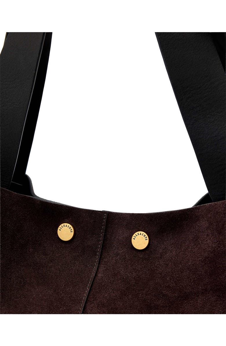 AllSaints Rosalie Suede Tote, Alternate, color, Burnt Umber Red