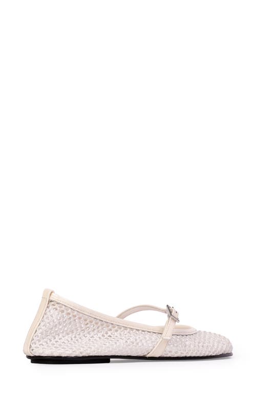 Black Suede Studio Mika Mary Jane Flat In Coconut Mesh