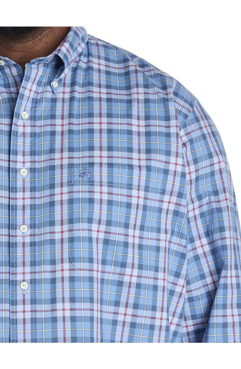 Brooks Brothers Big & Tall Multi Plaid Friday Sport Shirt, Alternate, color, Blue Multi