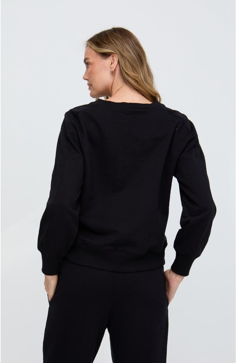 Raffya Marmalade Long Sleeves Embroidered Sweatshirt, Alternate, color, Black