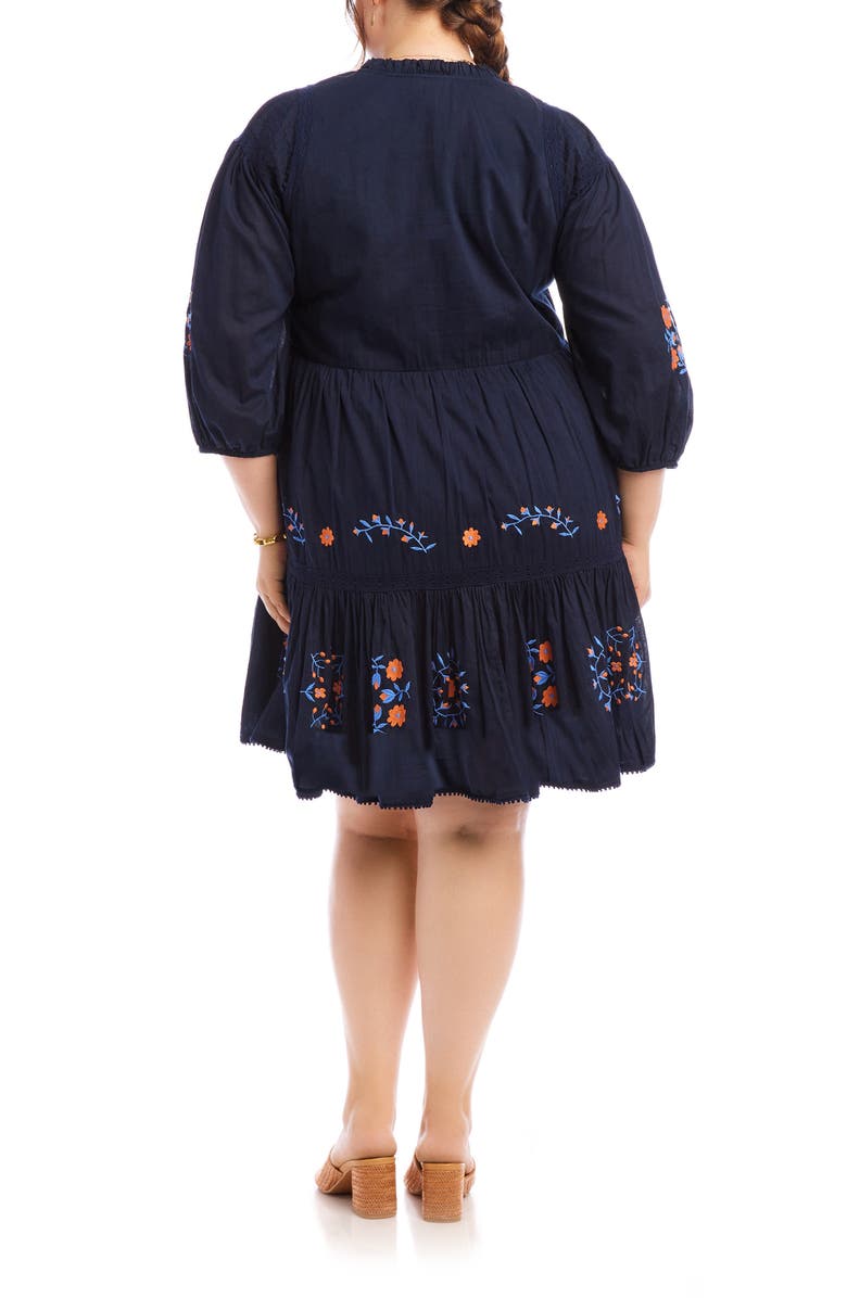 Karen Kane Embroidered Circle Trim Dress, Alternate, color,