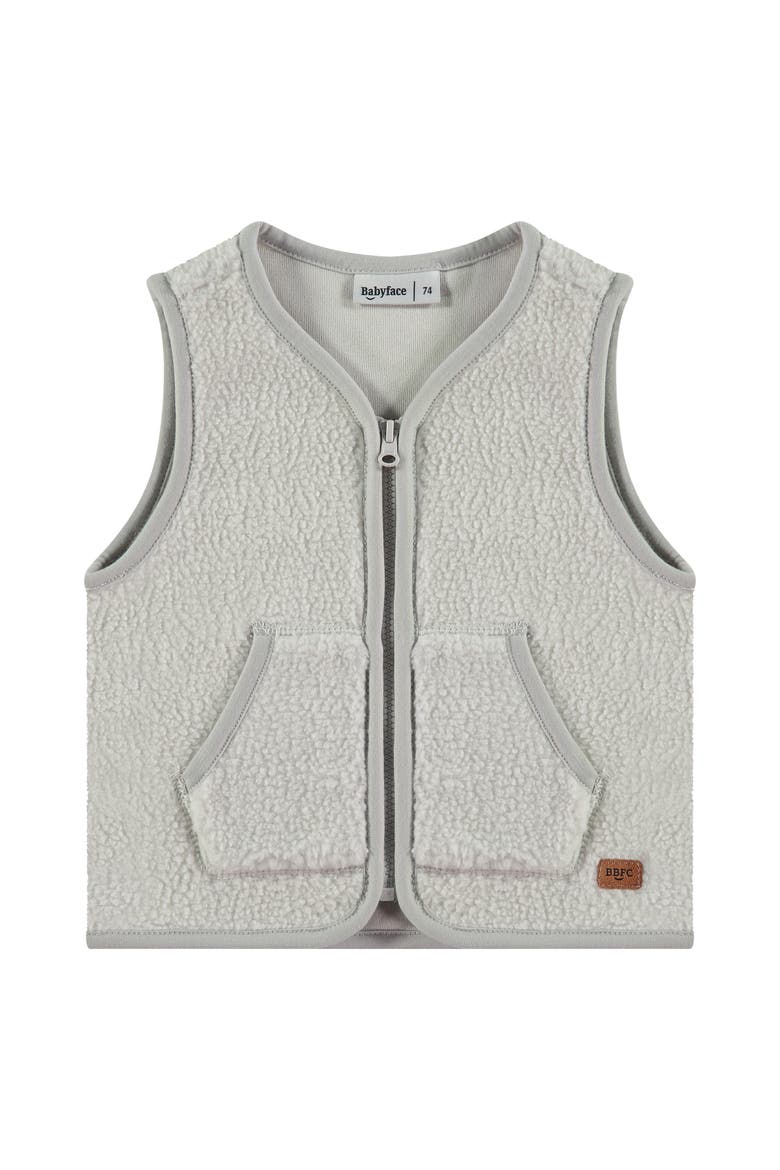 Fleece Zip Up Vest, Main, color, Bone