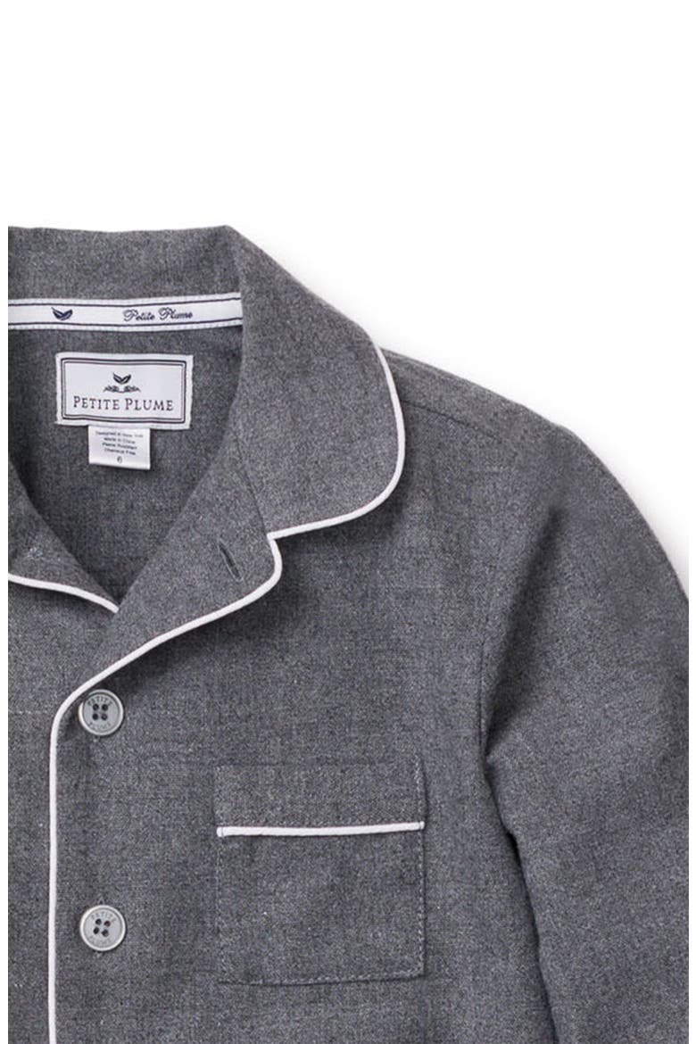 Flannel Pajama Set, Alternate, color, GREY