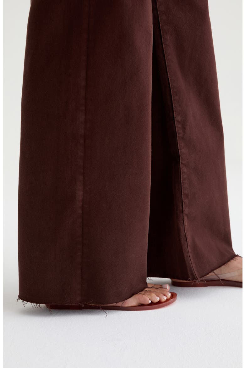 Saige High Waist Raw Hem Wide Leg Jeans, Alternate, color, COFFEE BEAN