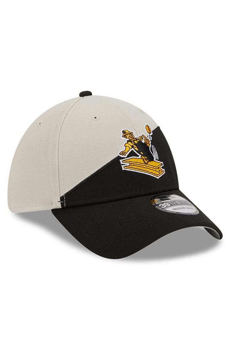 Men's New Era Cream/Black Pittsburgh Steelers 2023 Sideline Historic 39THIRTY Flex Hat, Alternate, color, Cream