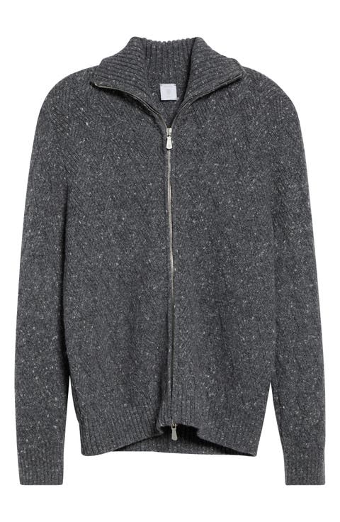 Wool & Cashmere Blend Zip Cardigan