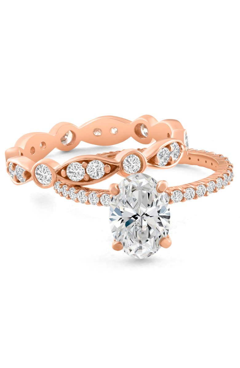 Bliss Diamond 2 3/4Ct Oval Diamond Engagement Wedding Ring Set Gold Lab Grown, Alternate, color,