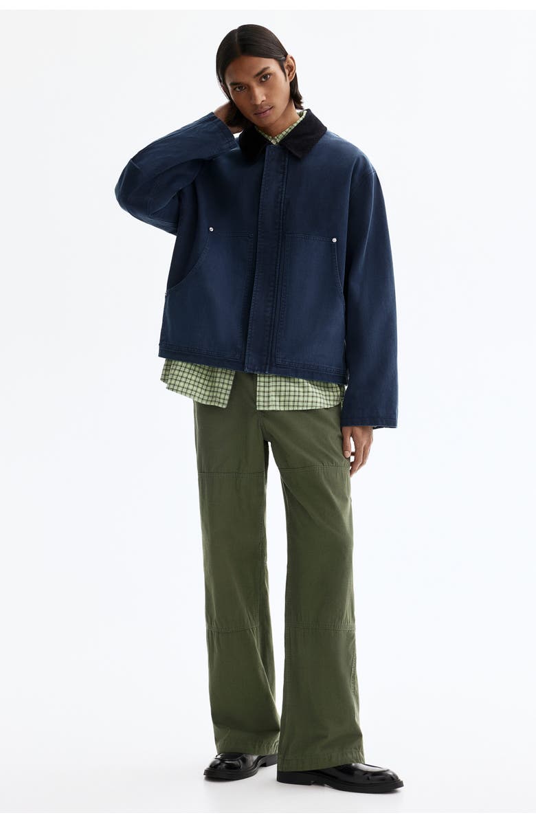 H&M Short Workwear Jacket, Alternate, color, Dark Blue