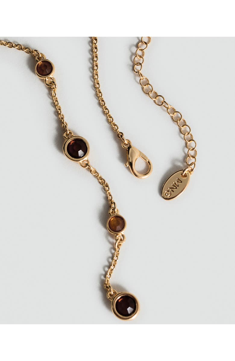 MANGO Crystal Y-Necklace, Alternate, color, Gold