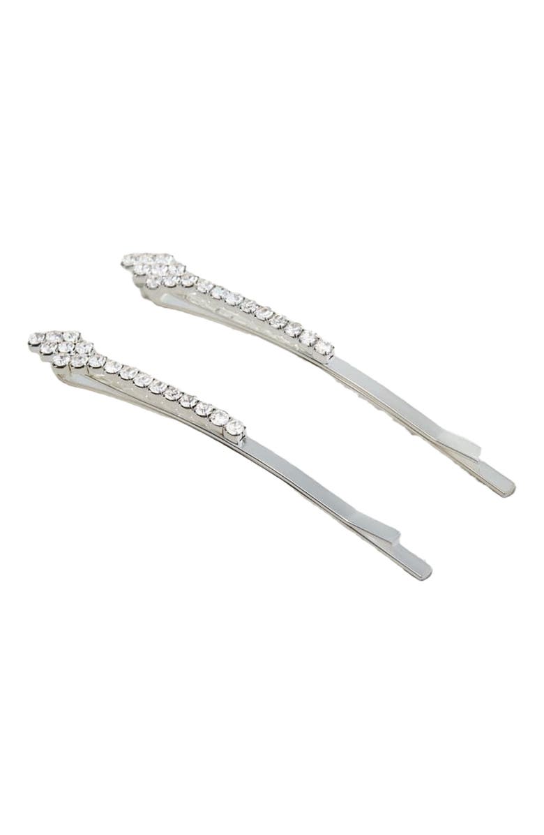 NUME Zig Zag Sparkle Hair Pin, Alternate, color, Silver
